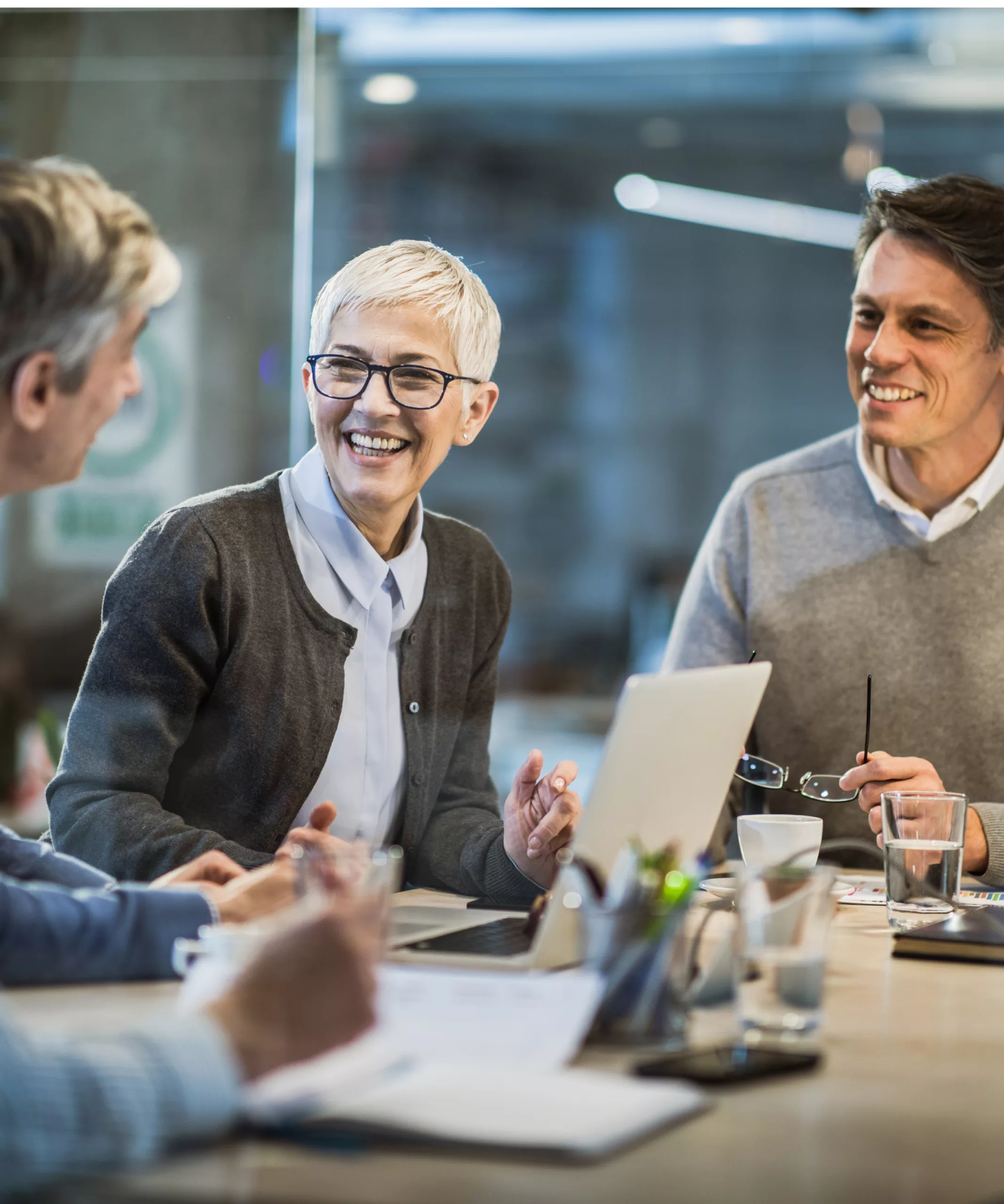 image of coworkers enjoying eachothers' conversation